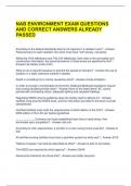 NAB ENVIRONMENT EXAM QUESTIONS AND CORRECT ANSWERS ALREADY PASSED 