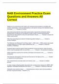NAB Environment Practice Exam Questions and Answers All Correct 