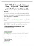  EMT FISDAP Paramedic Entrance Exam &vert; 2025&sol;2026 Latest Edition &vert; Real Exam-Based Questions and Verified Answers &vert; 100&percnt; Accuracy &vert; Paramedic Program Admission Prep &vert; Graded A&plus;