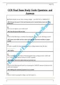 CCR Final Exam Study Guide Questions  and  Answers 