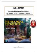Personal Finance 9th Edition by keown Test Bank All 17 Chapters Covered&comma; Verified Latest Edition