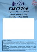 CMY3706 Assignment 1 &lpar;ANSWERS&rpar; Semester 2 2025 - DISTINCTION GUARANTEED