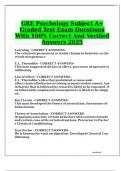 GRE Psychology Subject A&plus; Graded Test Exam Questions With 100&percnt; Correct And Verified Answers 2025