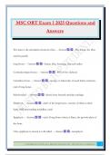 MSC ORT Exam 1 2025 Questions and Answers