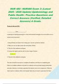 NUR 480 &sol; NUR480 Exam 3&colon; &lpar;Latest 2025 &sol; 2026 Update&rpar; Epidemiology and Public Health &sol; Practice Questions and Correct Answers &lpar;Verified&comma; Detailed Answers&rpar; A Grade&period; 