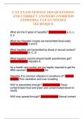 CNT EXAM NEWEST 2025 QUESTIONS AND CORRECT ANSWERS &lpar;VERIFIED ANSWERS&rpar; &vert; CLEAN NEEDLE TECHNIQUE