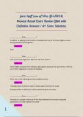 Joint Staff Law of War &lpar;JS-US014&rpar; Newest Actual Exam Review Q&A with Definitive Answers &sol; A&plus; Score Solutions&period; 
