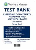 Essentials of Maternity&comma; Newborn&comma; and Women&rsquo;s Health Nursing 6th Edition - Test Bank by Susan Ricci&comma; Kyle Angotti&comma; Teresa Bell