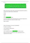 Medications Practice Test For The PTCB Pharmacy Technician Certification Exam 2025 &vert; Certified Questions With Answers