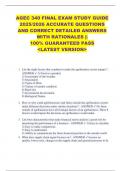 AGEC 340 FINAL EXAM STUDY GUIDE  2025&sol;2026 ACCURATE QUESTIONS  AND CORRECT DETAILED ANSWERS  WITH RATIONALES &vert;&vert;  100&percnt; GUARANTEED PASS  <LATEST VERSION> 