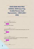 CRCR EXAM MULTIPLE CHOICE&comma; CRCR Exam Prep&comma; Certified Revenue Cycle Representative - CRCR &lpar;2025 &sol; 2026&rpar;  