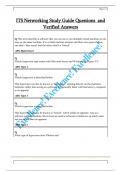 ITS Networking Study Guide Questions  and   Verified Answers