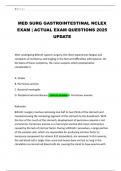 MED SURG GASTROINTESTINAL NCLEX EXAM &vert; ACTUAL EXAM QUESTIONS 2025 UPDATE