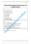National Patient Safety Goals Questions  and   Verified Answers 