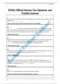 NCMA Official Practice Test Questions  and   Verified Answers 