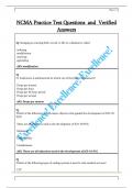 NCMA Practice Test Questions  and  Verified  Answers 