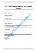 PSYC 388 Midterm Questions  and  Verified  Answers