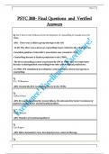 PSYC 388- Final Questions  and  Verified  Answers