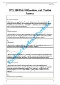 PSYC 388 Unit 10 Questions  and  Verified  Answers 