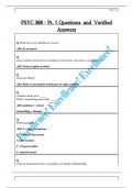 PSYC 388 - Pt&period; 1 Questions  and  Verified  Answers 