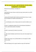 HCM 2110 EXAM 2 QUESTIONS WITH 100&percnt; VERIFIED ANSWERS&excl;&excl;