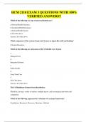 HCM 2110 EXAM 3 QUESTIONS WITH 100&percnt; VERIFIED ANSWERS&excl;&excl;