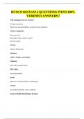 HCM 2110 EXAM 4 QUESTIONS WITH 100&percnt; VERIFIED ANSWERS&excl;&excl;
