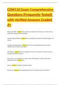 CDW110 Exam Comprehensive Questions &lpar;Frequently Tested&rpar; with Verified Answers Graded A&plus;
