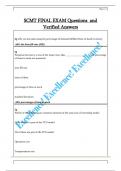 SCMT FINAL EXAM Questions  and   Verified Answers