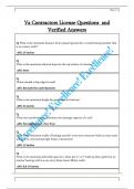 Va Contractors License Questions  and   Verified Answers