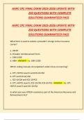 AAPC CPC FINAL EXAM 2025-2026 UPDATE WITH 250 QUESTIONS WITH COMPLETE SOLUTIONS GUARANTEED PASS 