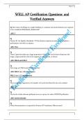 WELL AP Certification Questions  and   Verified Answers 
