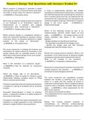 Research Design Test Questions with Answers Graded A&plus;
