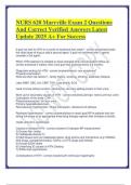 NURS 620 Maryville Exam 2 Questions And Correct Verified Answers Latest Update 2025 A&plus; For Success&period;