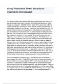 Army Promotion Board situational questions and answers