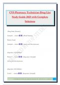 CVS Pharmacy Technician Drug List Study Guide 2025 with Complete Solutions