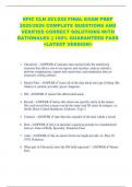 EPIC CLN 251&sol;252 FINAL EXAM PREP  2025&sol;2026 COMPLETE QUESTIONS AND  VERIFIED CORRECT SOLUTIONS WITH  RATIONALES &vert;&vert; 100&percnt; GUARANTEED PASS  <LATEST VERSION> 