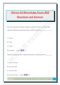 Drivers Ed Knowledge Exam 2025 Questions and Answers