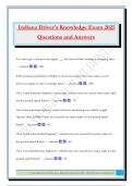 Indiana Driver's Knowledge Exam 2025 Questions and Answers