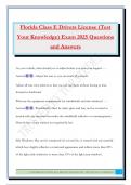 Florida Class E Drivers License &lpar;Test Your Knowledge&rpar; Exam 2025 Questions and Answers