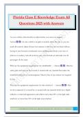 Florida Class E Knowledge Exam All Questions 2025 with Answers