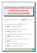 FLVS DRIVERS ED PERMIT CLASS E KNOWLEDGE EXAM 2025 QUESTIONS AND ANSWERS