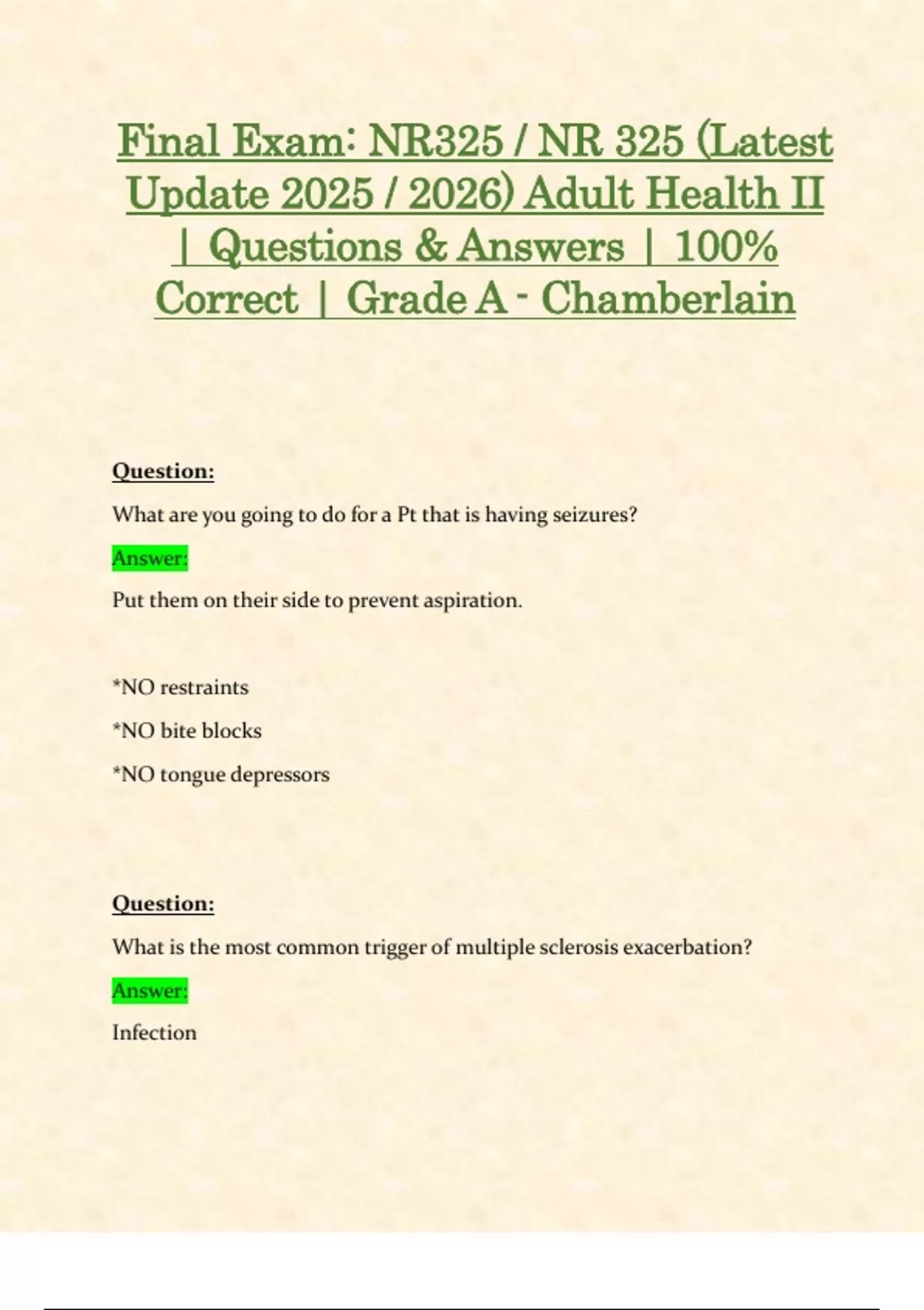 Final Exam: NR325 / NR 325 (Latest 2025 / 2026 Updates STUDY BUNDLE ...