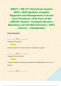 NR571 &sol; NR 571 Final Exam &lpar;Latest 2025 &sol; 2026 Update&rpar;&colon; Complex Diagnosis and Management in Acute Care Practicum &vert; final Care of the LGBTQ&plus; Patient &sol; Complete Review &vert; Questions and Verified Answers &vert; 100&percnt; Correct &ndash; Chamberlain  