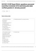 NCCHC CCHP Exam EXAM&comma; questions answered MULTIPLE CHOICES WITH RATIONALES&vert; 2025 verified graded A&plus; already passed&excl;