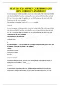 STAT 211 EXAM PREP QUESTIONS AND 100&percnt; CORRECT ANSWERS&excl;&excl;