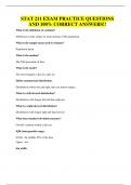 STAT 211 EXAM PRACTICE QUESTIONS AND 100&percnt; CORRECT ANSWERS&excl;&excl;