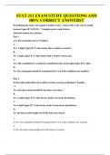 STAT 211 EXAM STUDY QUESTIONS AND 100&percnt; CORRECT ANSWERS&excl;&excl;