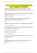 STAT 211 FINAL EXAM QUESTIONS AND 100&percnt; CORRECT ANSWERS&excl;&excl;