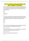 STAT 211 MOCK EXAM QUESTIONS AND 100&percnt; CORRECT ANSWERS&excl;